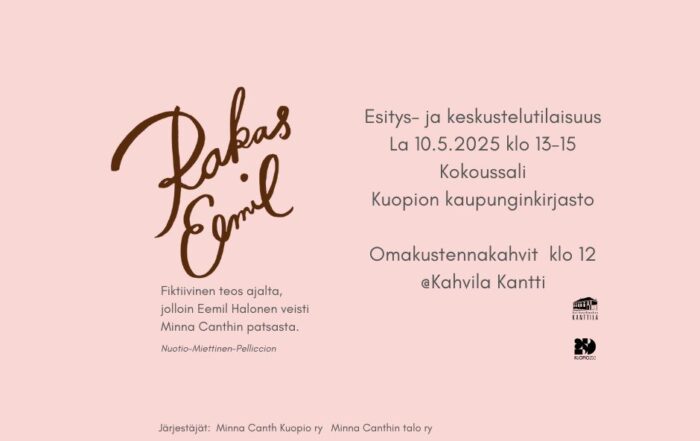 La 10.5.2025 klo 13:00 Esitys-ja keskustelutilaisuus Kuopion kaupunginkirjasto. Vapaa pääsy.